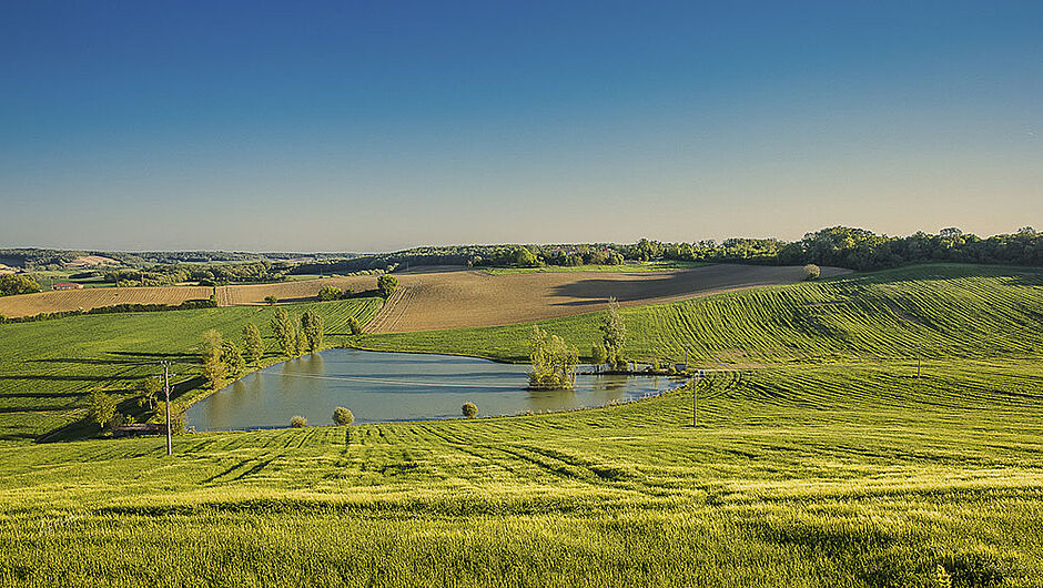 Retenue collinaire à Peyrusse-Massas © Isabelle Souriment - Agrandir l'image (fenêtre modale)